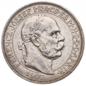 Hungary, Franz Joseph, 5 corona 1907