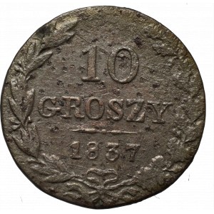 Zabór rosyjski, 10 groszy 1837 MW, Warszawa