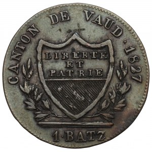 Switzerland, Vaud, 1 batzen 1827