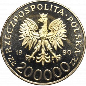 III RP, 200.000 złotych 1990 Bór - Próba Ni