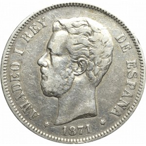 Hiszpania, 5 pesetas 1871