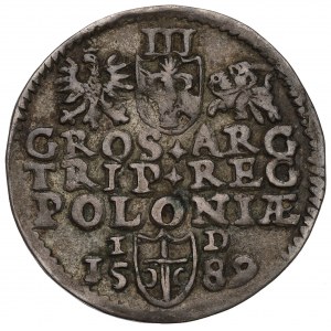 Zygmunt III Waza, Trojak 1589, Olkusz - znak menniczy na końcu awersu