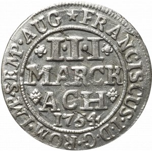 Germany, Aachen, 3 mark 1754