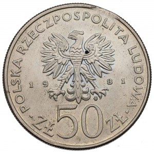 PRL, 50 złotych 1981 Bolesław II Śmiały - destrukt menniczy