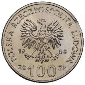 PRL, 100 złotych 1988 Jadwiga - destrukt