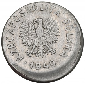 PRL, 1 złoty 1949 - destrukt