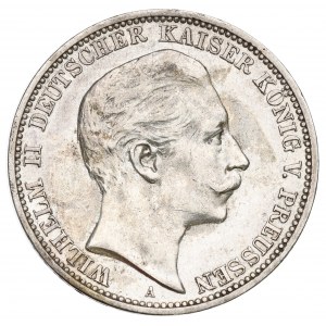 Germany, Prussia, Wilhelm II, 3 mark 1909