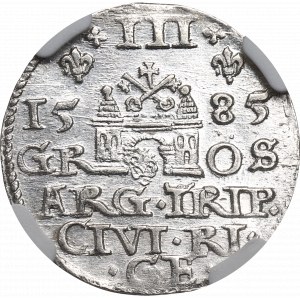 Stephan Bathory, 3 groschen 1585, Riga - NGC MS4