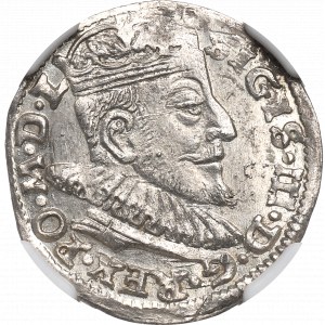 Zygmunt III Waza, Trojak 1592, Wilno - tytulatura SIGIS / NGC MS63