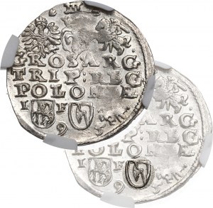 Zygmunt III Waza, Trojak 1595, Lublin - herb Topór - NGC MS62 / RZADKOŚĆ