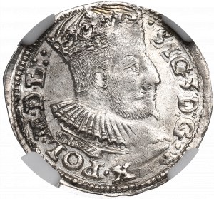 Sigismund III, 3 groschen 1595, Lublin - NGC MS62