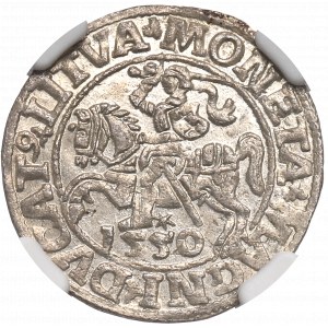 Zygmunt II August, Półgrosz 1550, Wilno - LI/LITVA - NGC MS64