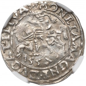 Sigismund II Augustus, Half-groat 1557, Vilnius - LI/LITVA NGC MS63