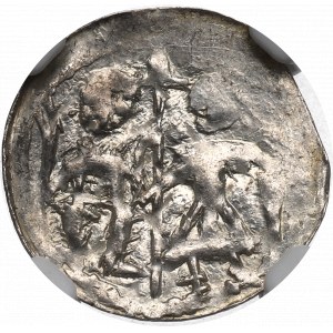 Bolesław III Krzywousty, Denar, Kraków - książę i biskup - NGC MS63