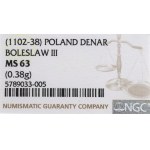 Poland, Bolislaus III, Denarius, Cracow - NGC MS63