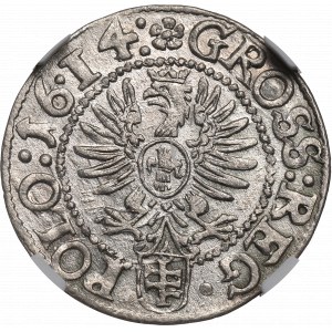 Zygmunt III Waza, Grosz 1614, Kraków - NGC MS61