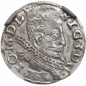 Sigismund III, 3 groschen 1599, Fraustadt - NGC AU55
