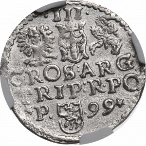 Sigismund III, 3 groschen 1599, Posen - NGC UNC Details