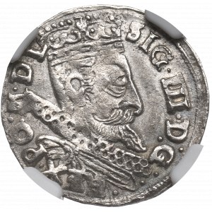 Sigismund III, 3 groschen 1599, Bromberg - NGC AU58