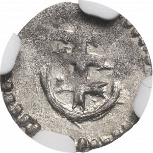 Władysław II Jagiełło, Denar bez daty, Wschowa - NGC MS62 / RZADKI