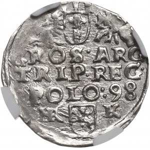 Sigismund III, 3 groschen 1598, Fraustadt - NGC MS62