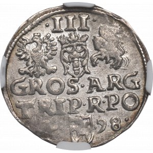 Zygmunt III Waza, Trojak 1598, Poznań - NGC MS62