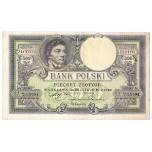 II RP, 500 złotych 1919 S.A.