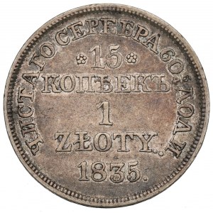 Russian partition, Nicholas I, 15 kopecks=1 zloty 1835, Warsaw