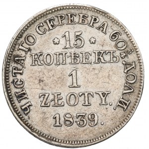 Poland under Russia, Nicholas I, 15 kopecks=1 zloty 1839 MW