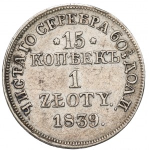 Zabór rosyjski, Mikołaj I, 15 kopiejek=1 złoty 1839 MW