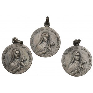 Zestaw srebrnych medalików św. Teresa