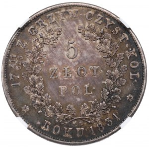 Powstanie Listopadowe, 5 złotych 1831 - NGC AU58