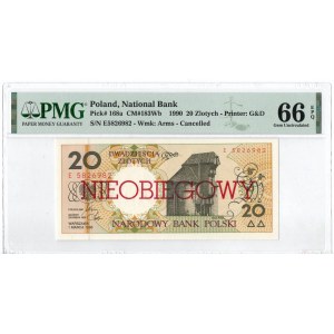 IIIRP, 20 złotych 1990 - E - PMG 66 EPQ