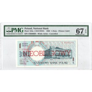 IIIRP, 1 złoty 1990 - C - PMG 67 EPQ