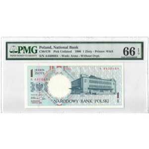 IIIRP, 1 złoty 1990 - A - PMG 66 EPQ