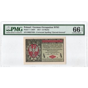 GG, 1/2 mkp 1916 B Generał - PMG 66EPQ