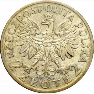 II Rzeczpospolita, 2 złote 1933 Głowa kobiety