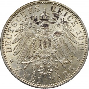 Niemcy, Bawaria, 2 marki 1911 - 90 urodziny księcia regenta
