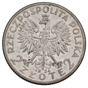 II RP, 2 złote 1934 Głowa kobiety