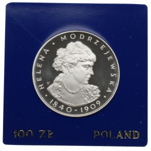 PRL, 100 złotych 1975 - Helena Modrzejewska