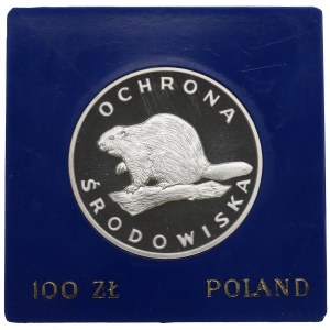 PRL, 100 złotych 1978 Ochrona środowiska - Bóbr