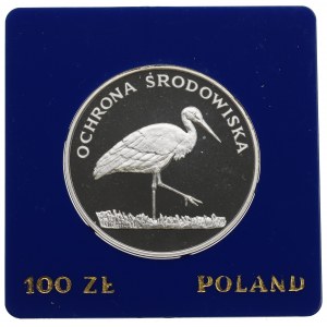 PRL, 100 złotych 1982 Ochrona Środowiska - Czapla