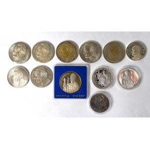 PRL i III RP, Zestaw monet i numizmatów z Janem Pawłem II