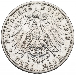 Deutschland, Preußen, 3 Mark 1913 - 25 Jahre Herrschaft von Wilhelm II.