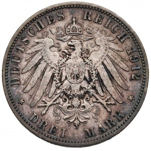 Germany, Preussen, 3 mark 1912