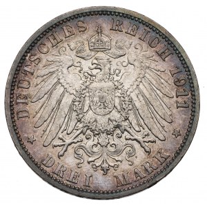 Germany, Preussen, 3 mark 1911