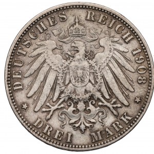 Niemcy, Hamburg, 3 marki 1908