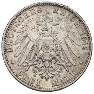 Germany, Baden, 3 mark 1912