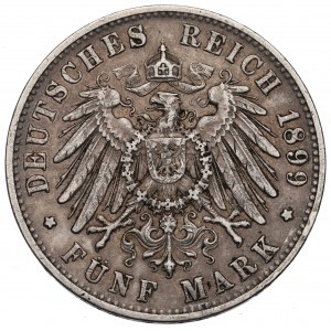 Germany, Wuertemberg, 5 mark 1899