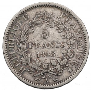 Francja, 5 franków 1848